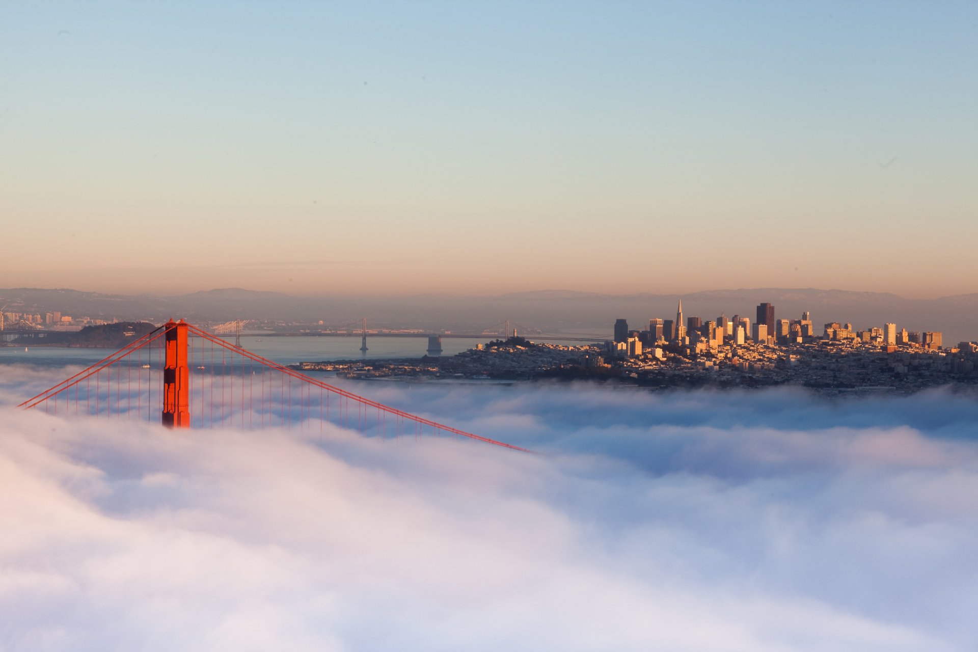 san francisco california usa città mattina ponte nebbia