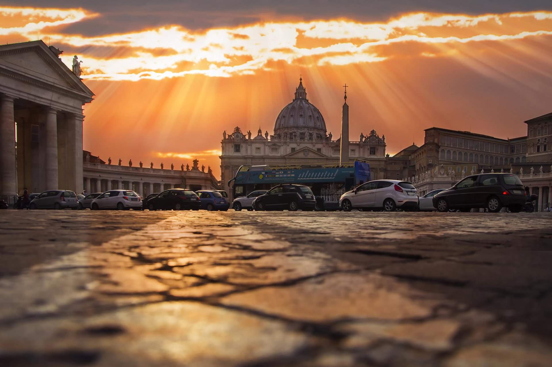 coucher de soleil rome