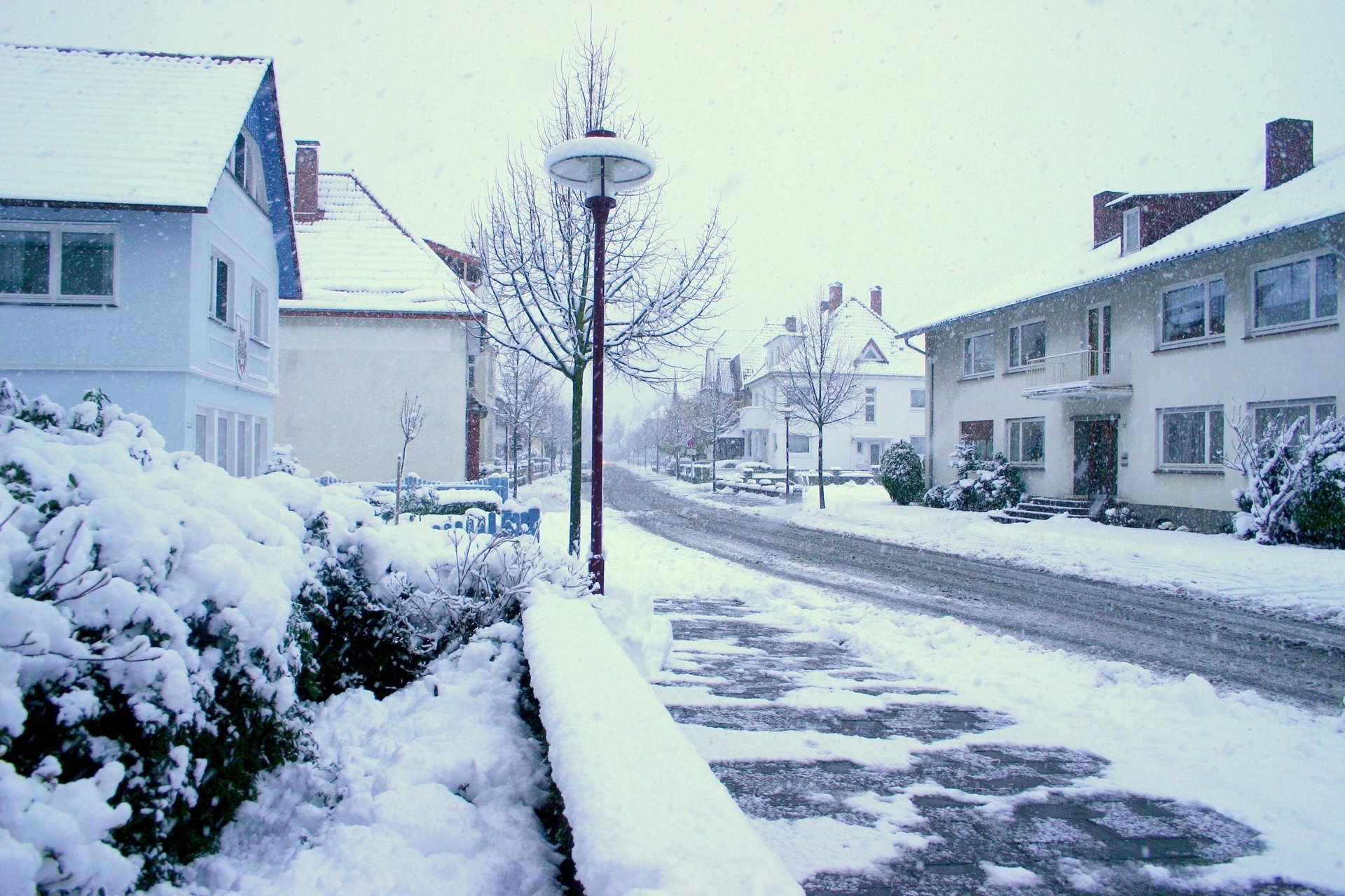 rue ville hiver winter snowy street neige