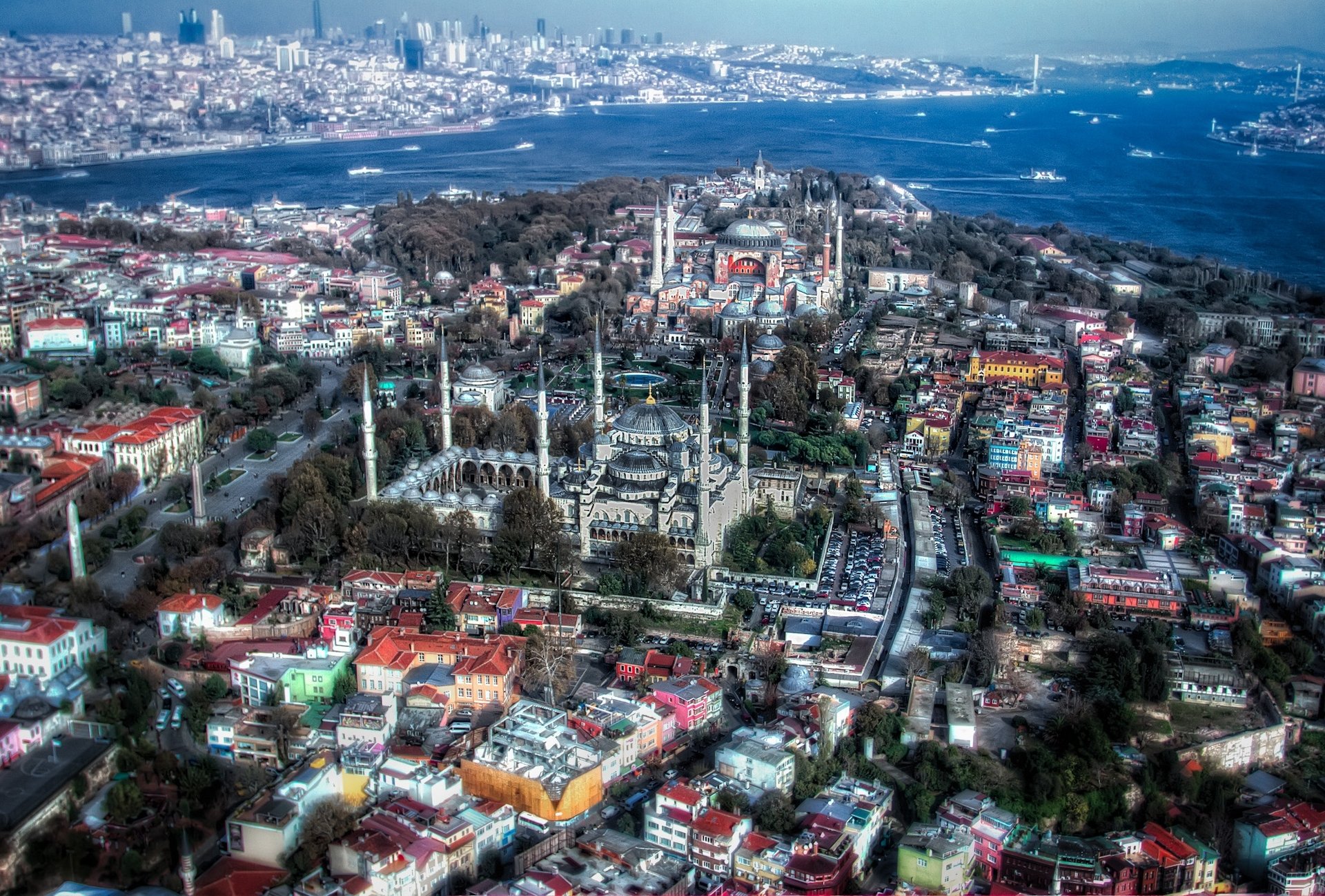 estambul turquía mezquita azul mezquita de sultanahmet panorama hdr