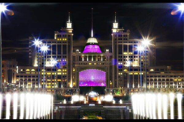 Lights of evening Astana, Kazakhstan