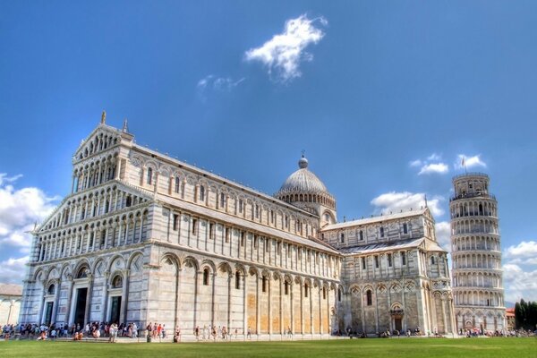 Cathedral in Italy on a clear day photo from below