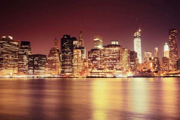 Luci luminose della Notte di Manhattan