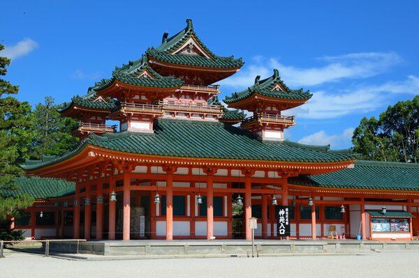 Templo de Kioto bajo el sol de la tarde