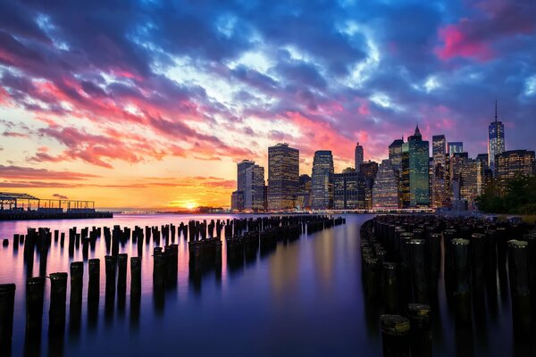 Tramonto serale a New York