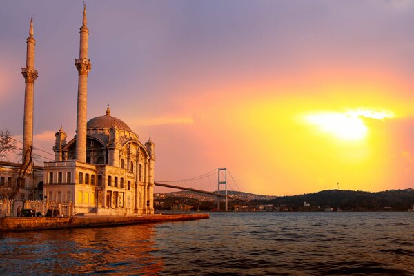 Sunlight falls on the Bosphorus Strait