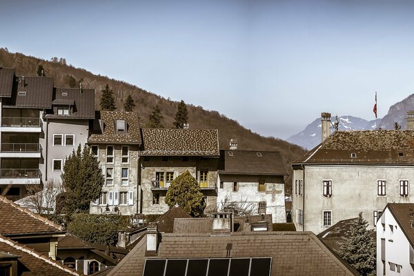 Die Bergstadt ist eine gemütliche städtische Ästhetik