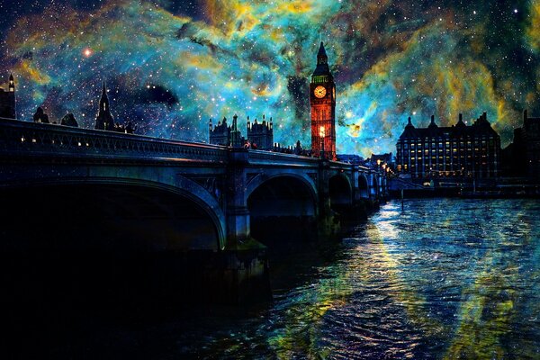 Obraz London Night Bridge