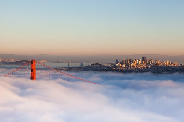 Mattina con la nebbia a San Francisco