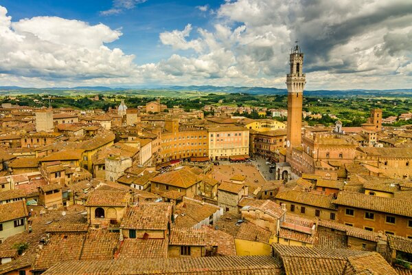 Italien Siena eine scheinbare Ansicht von Übergaben vom Dach