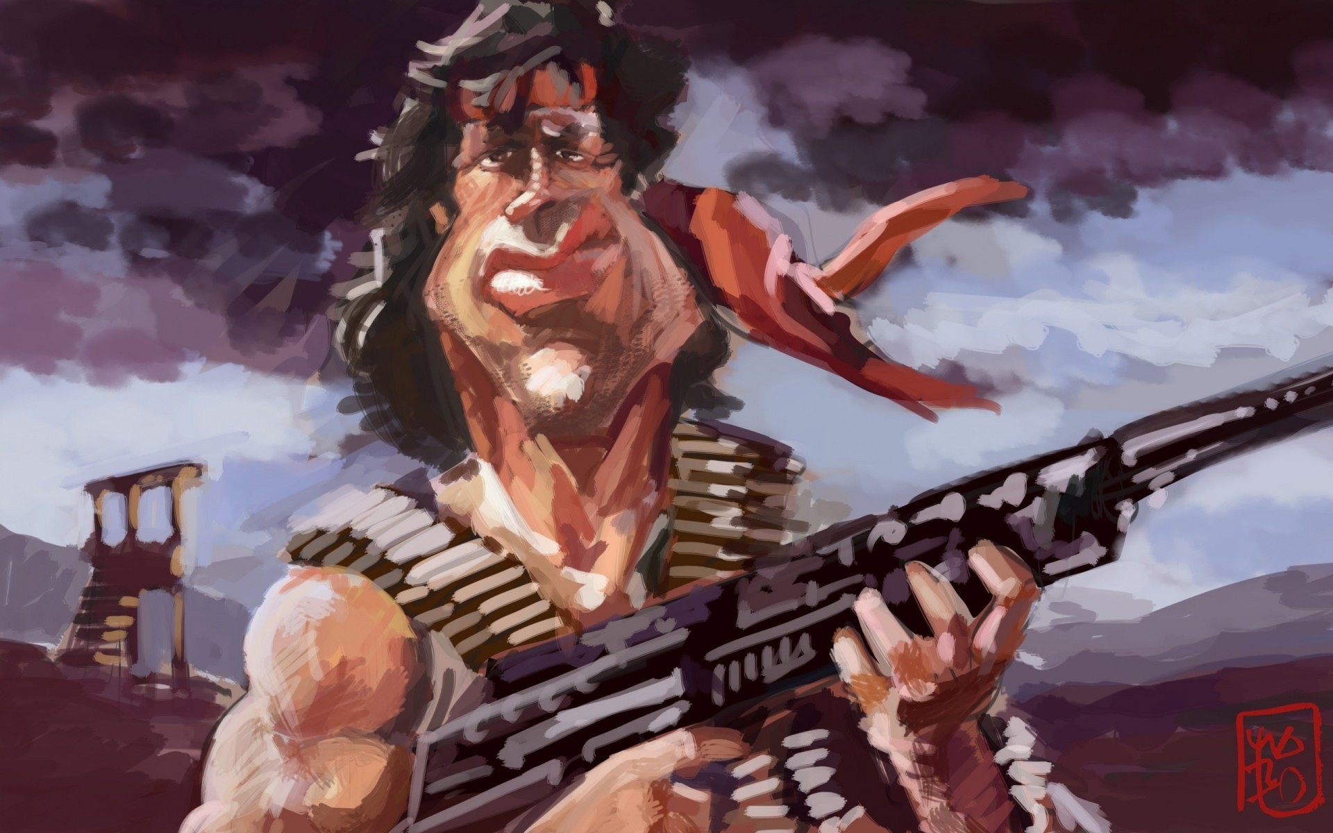 sylvester stallone disegno rambo cartone animato