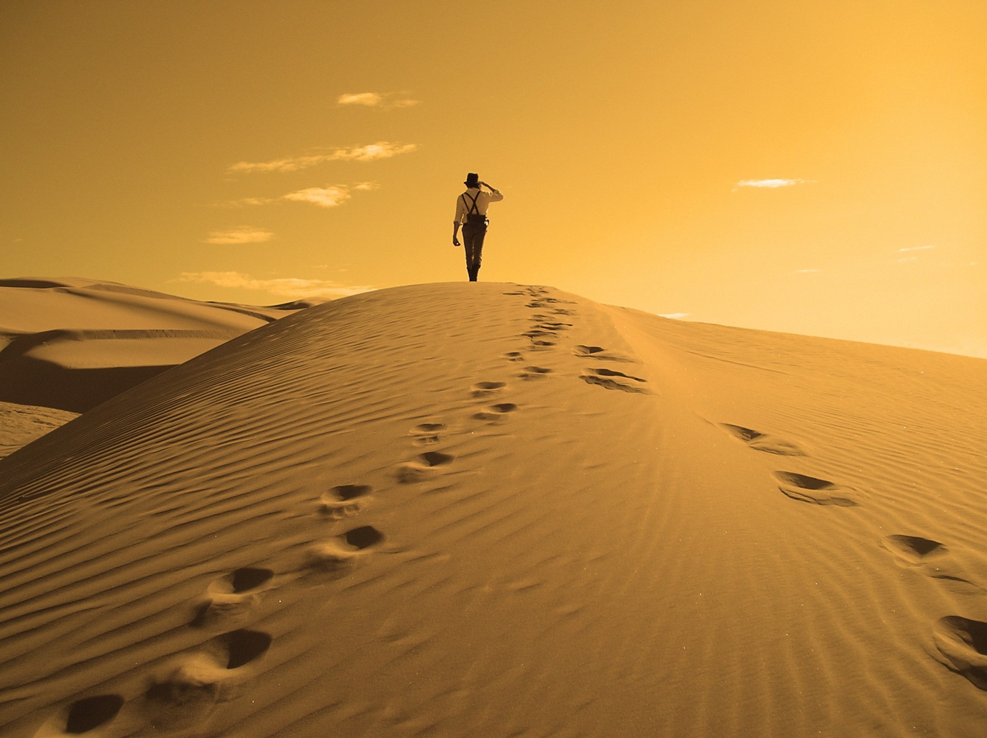 dunes nature man sun desert