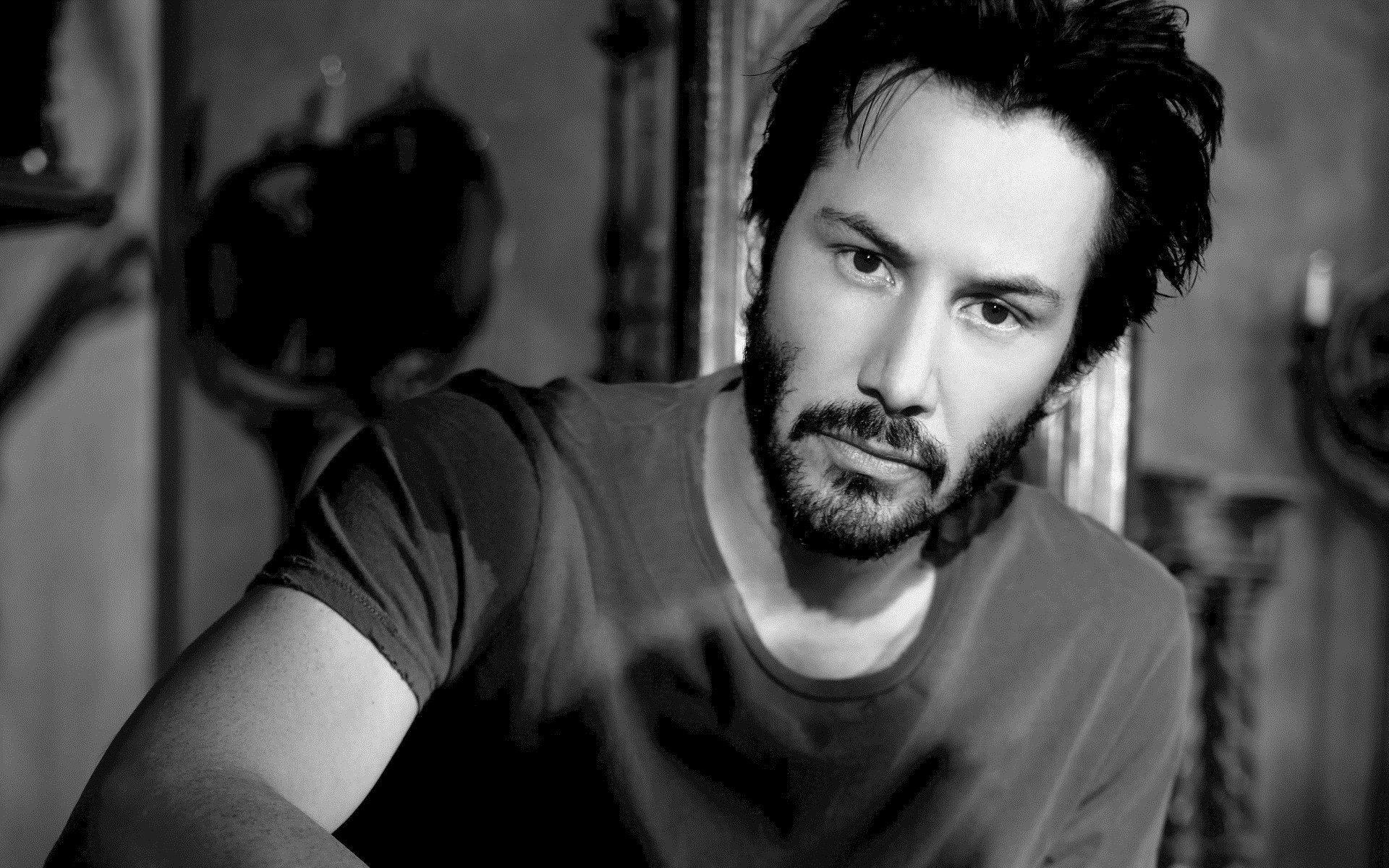 keanu reeves schwarz-weiß-hintergrund schauspieler