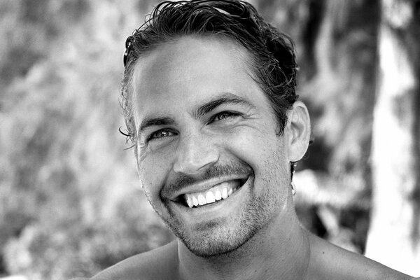 Monochrome portrait of actor Paul Walker