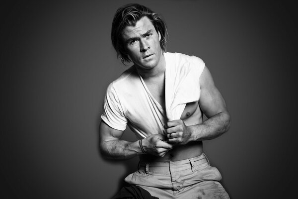 Sesión de fotos con Chris Hemsworth bw