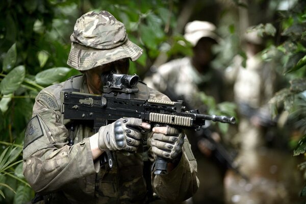 British soldiers in the Tropics