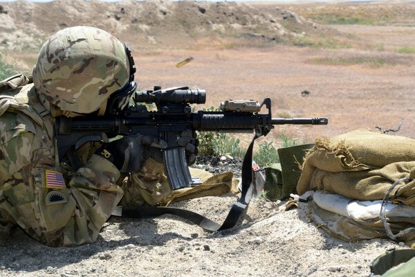 Soldat de tir de l armée américaine