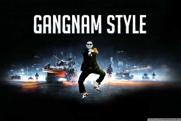 Gangnam Steele auf Kampftechnik Hintergrund