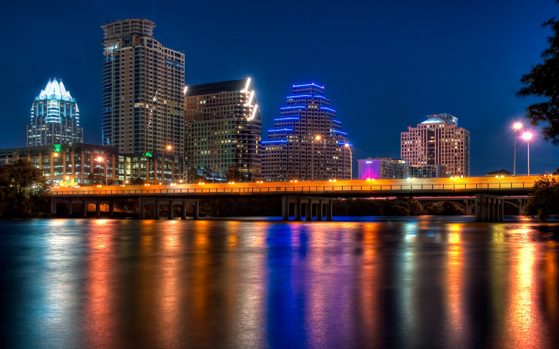 austin texas usa night city of color