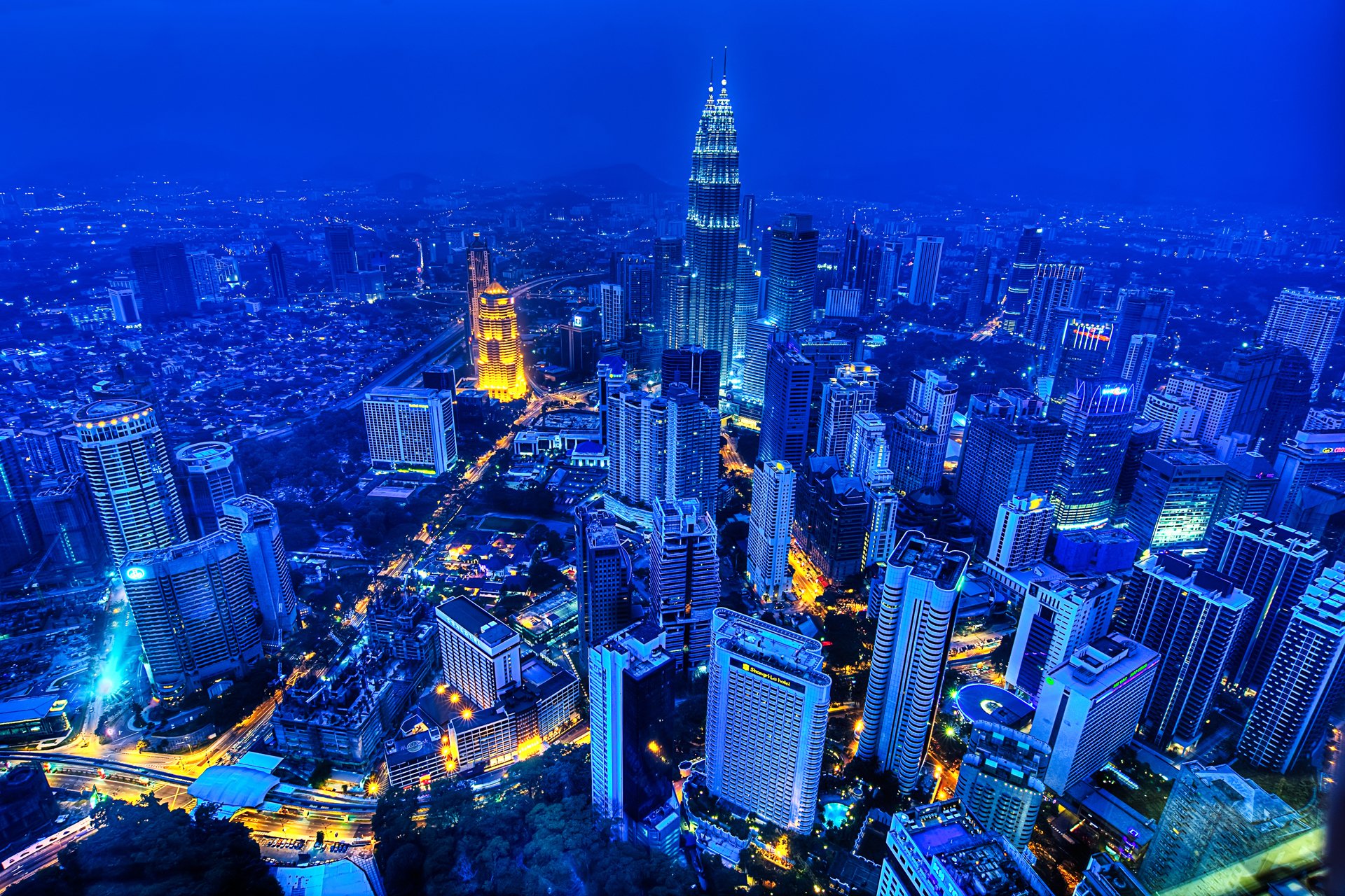 ciudad kuala lumpur malasia noche verano