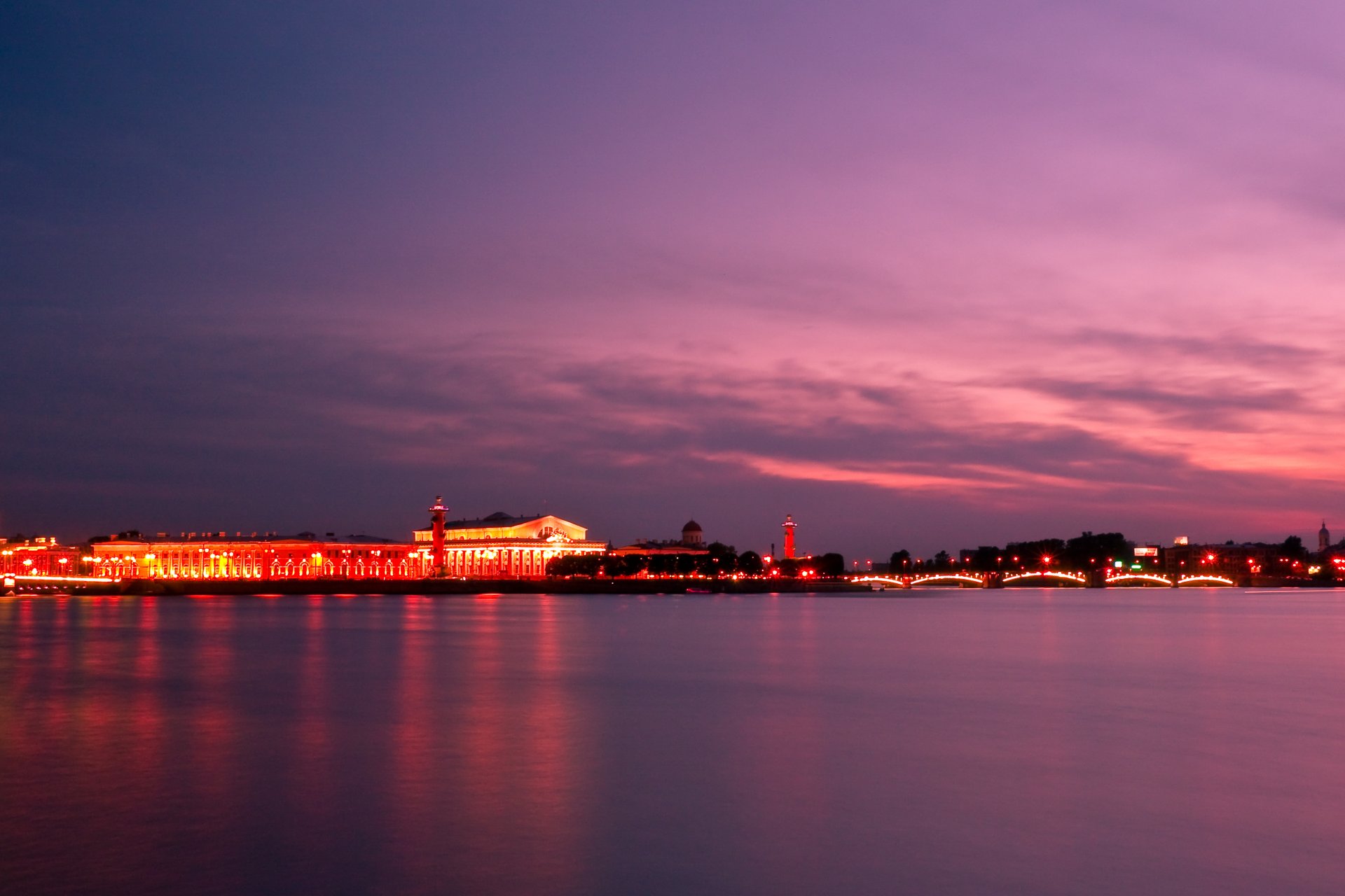 stadt st. petersburg peter abend lichter sonnenuntergang