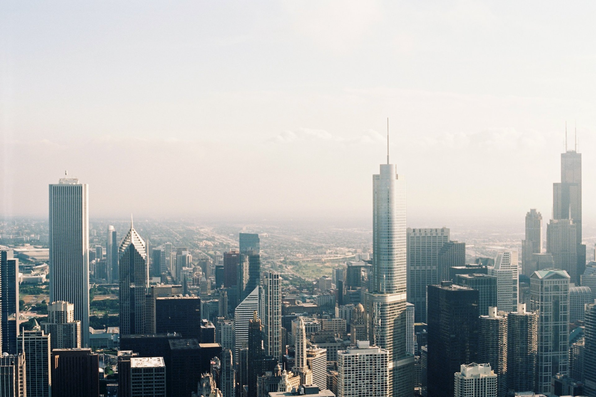 ciudad chicago rascacielos vista superior edificios metrópolis