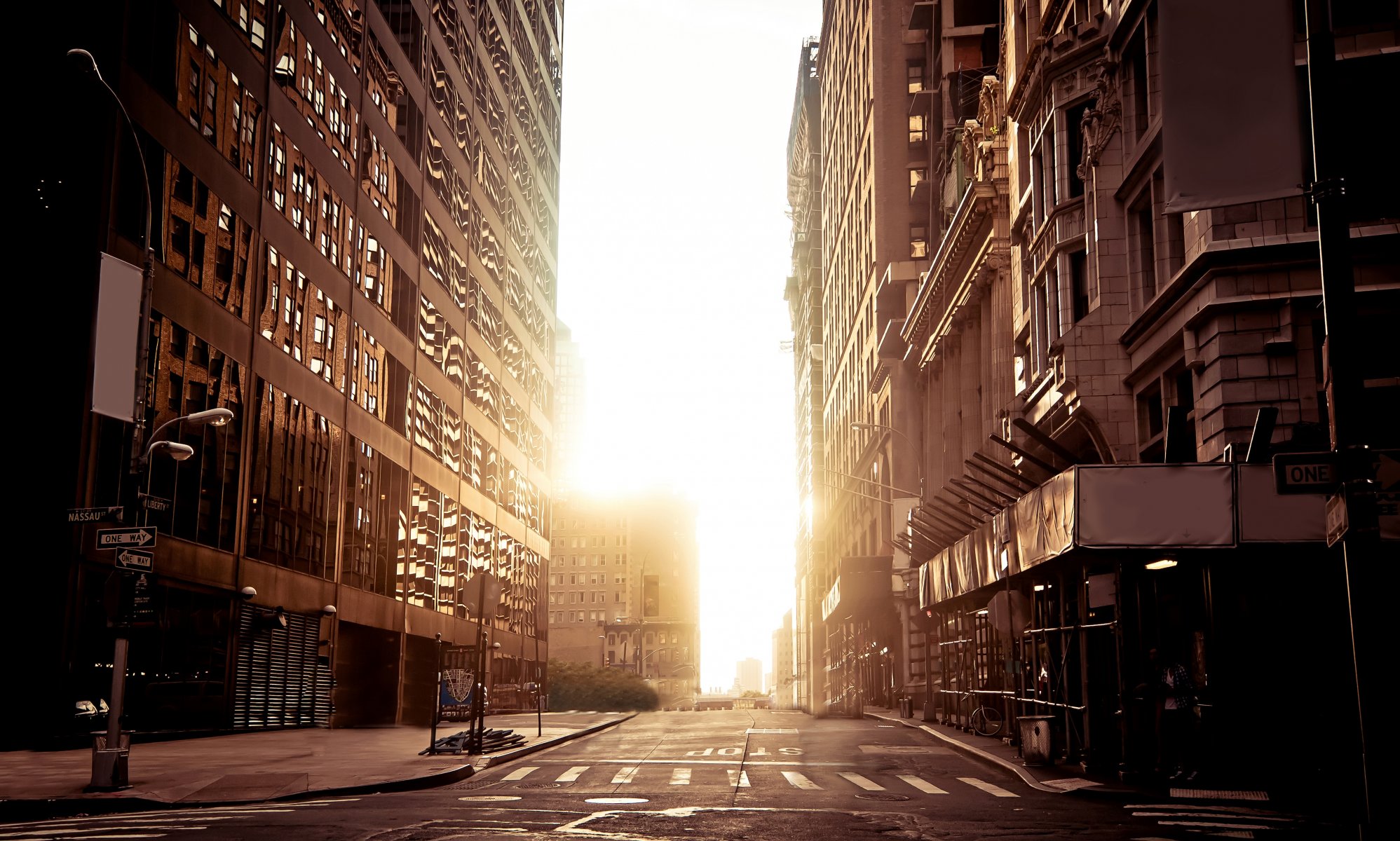 new york urban city empty street .buildings town empty streets . building