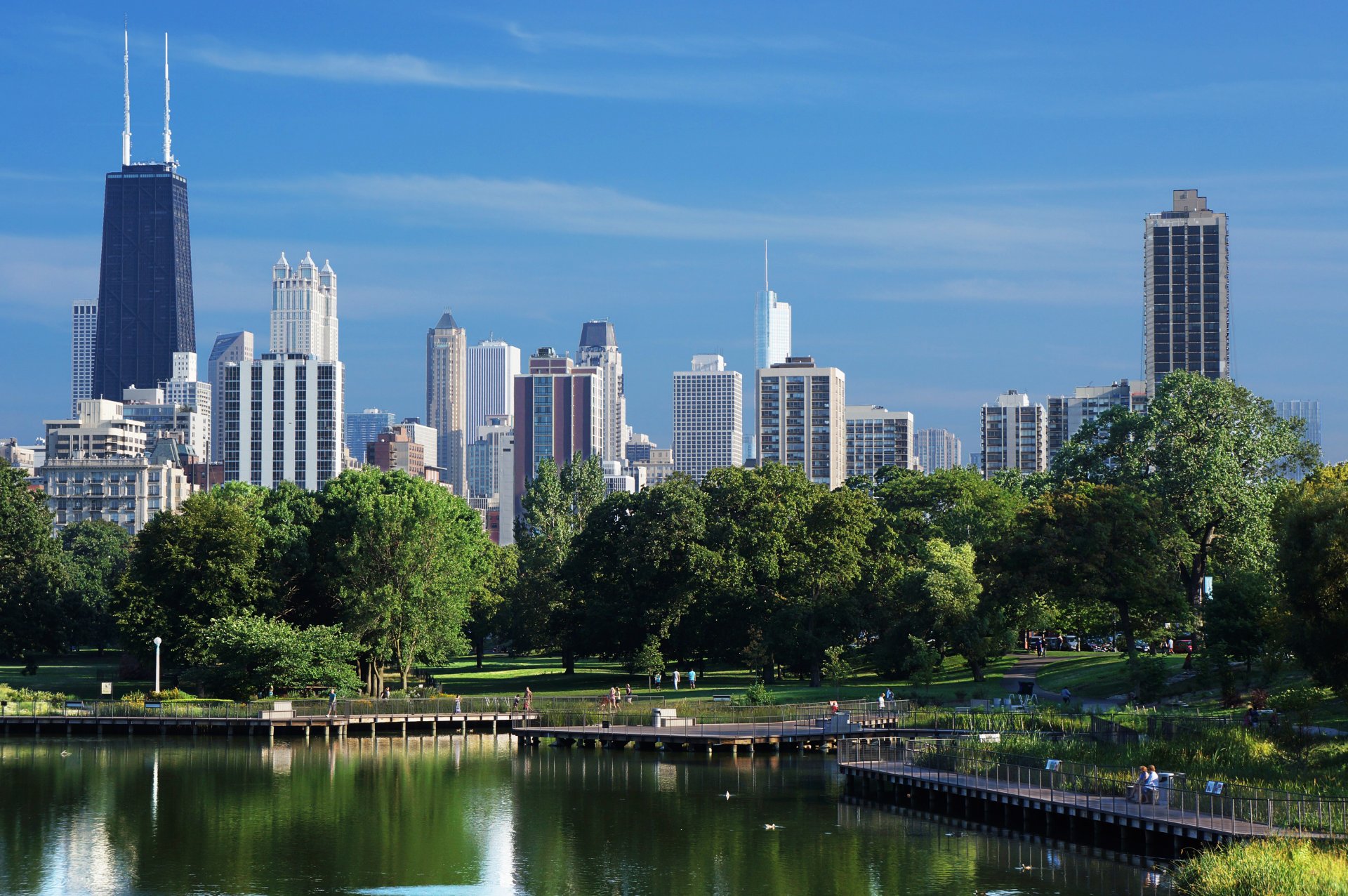 chicago stati uniti america grattacieli cielo acqua ponte estate