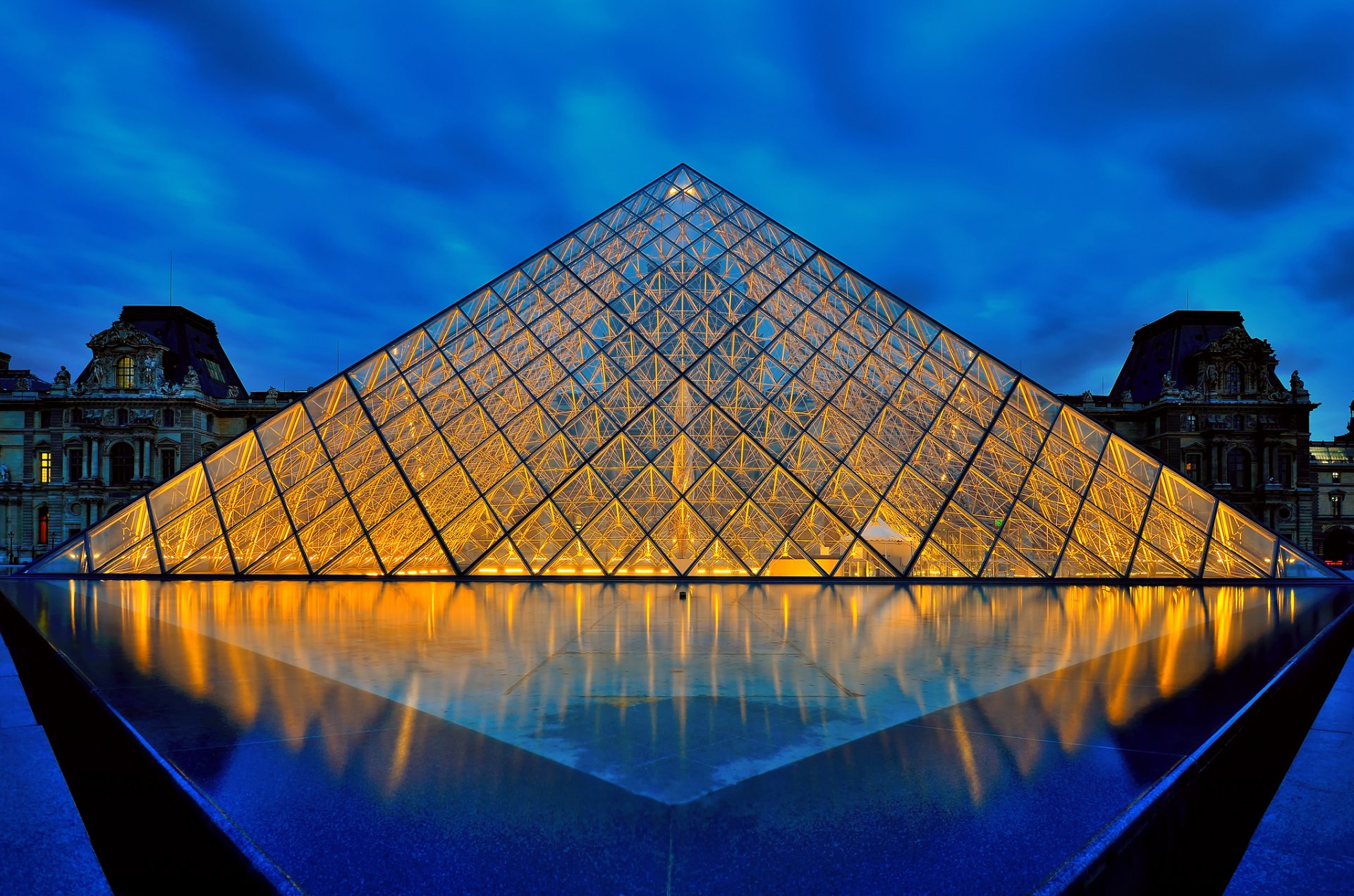 paris france the louvre museum pyramid