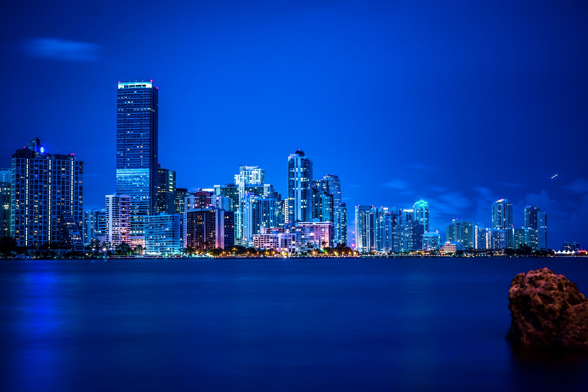 miami florida night lights panorama vice city