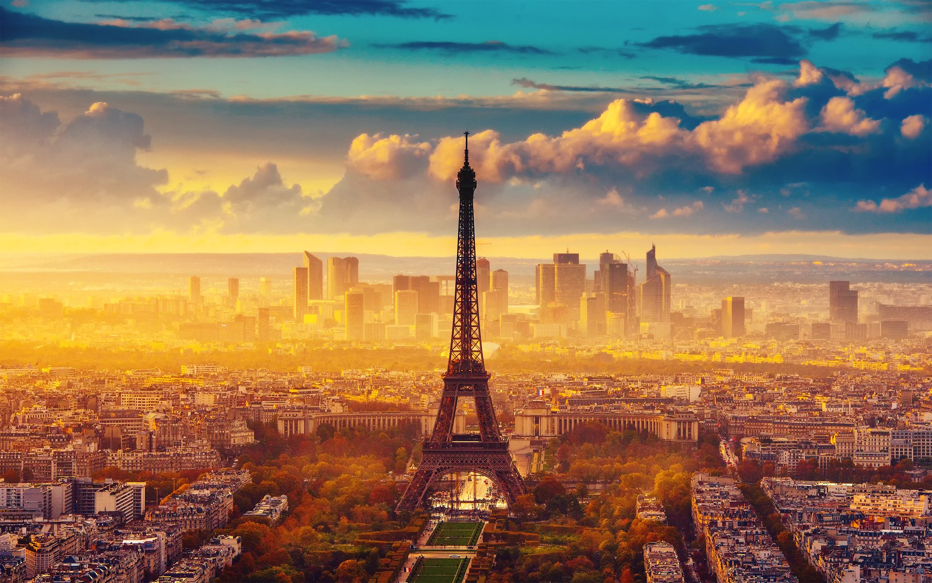 frankreich stadt paris eiffelturm herbst himmel wolken