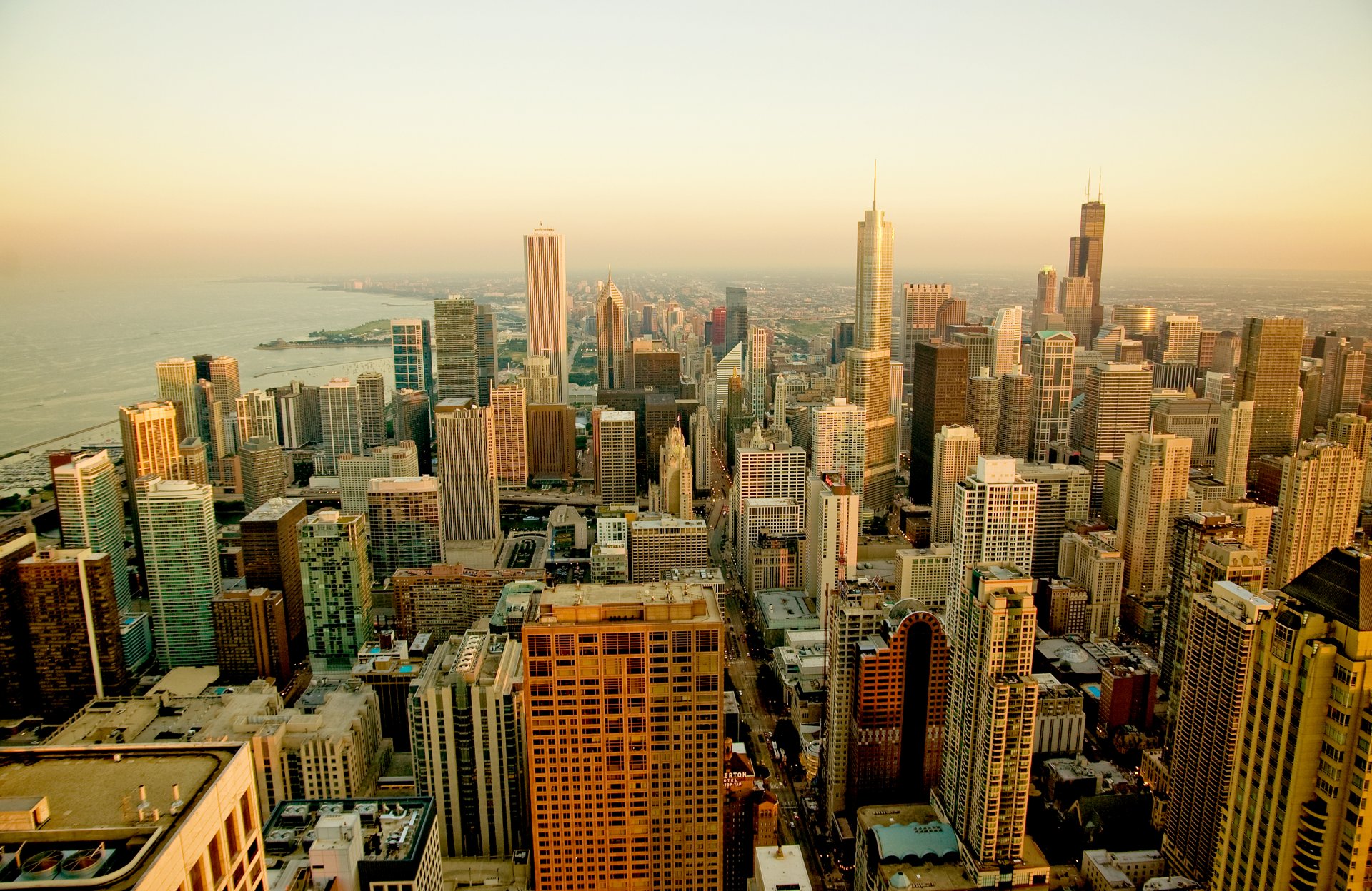 chicago stati uniti illinois città mattina metropoli grattacieli