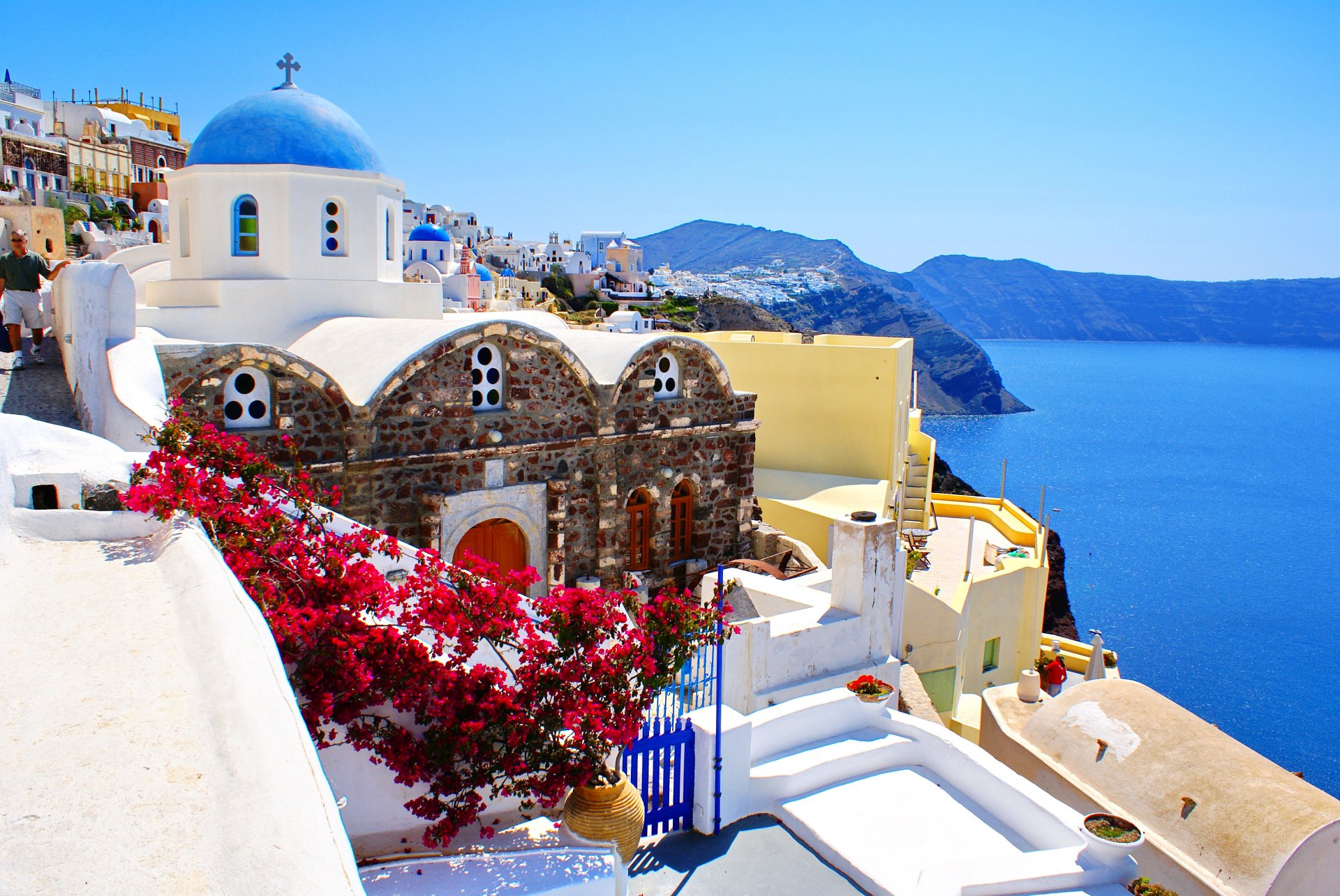 nature paysage mer maisons grèce santorin