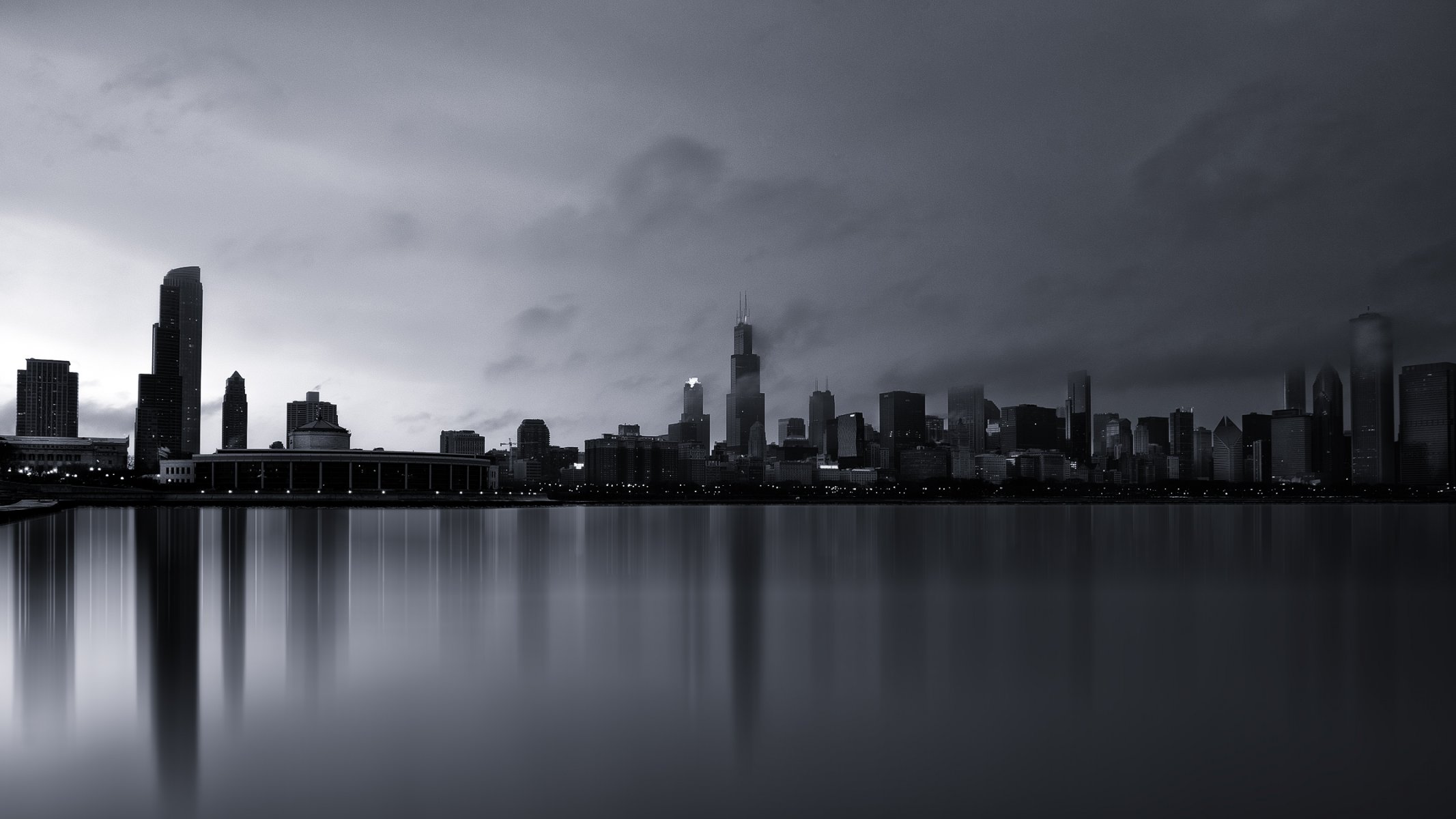 chicago amérique états-unis brouillard michigan bâtiments gratte-ciel gratte-ciel