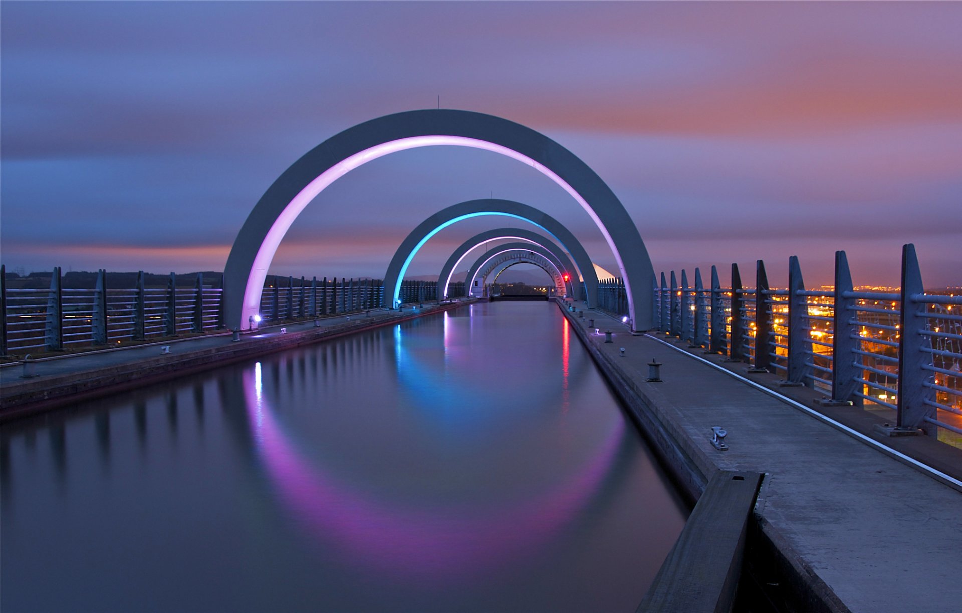 royaume-uni écosse falkirk ville nuit lumières lumières