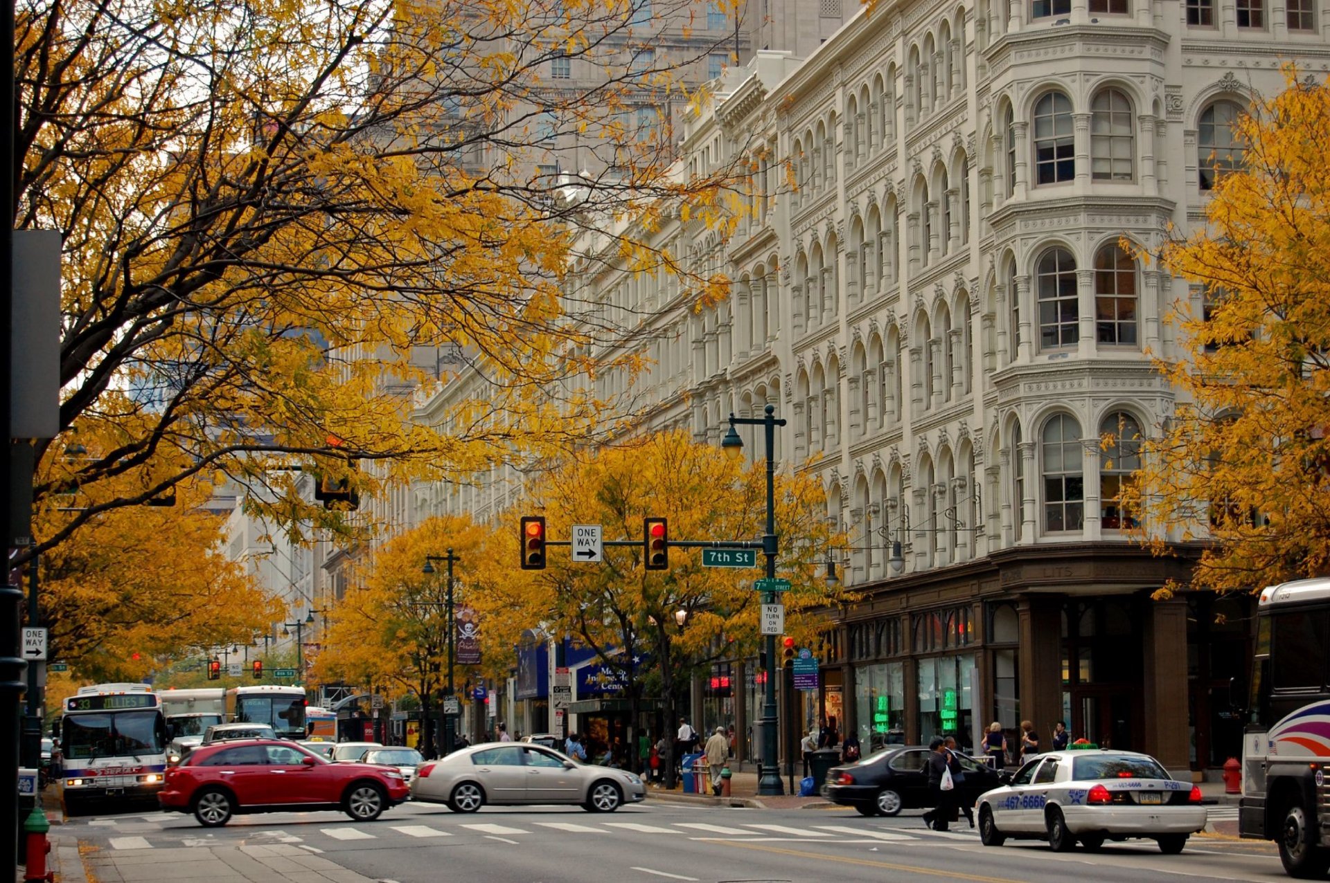 chicago wolkenkratzer stadt straße herbst verkehr