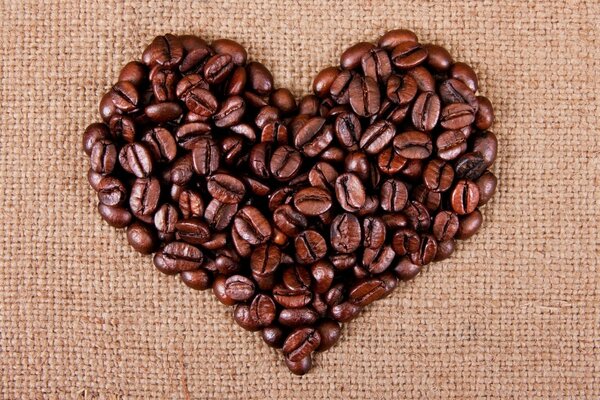 Creative idea of a coffee bean heart