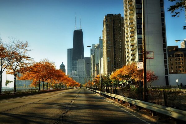 Beautiful morning in the city of Chicago