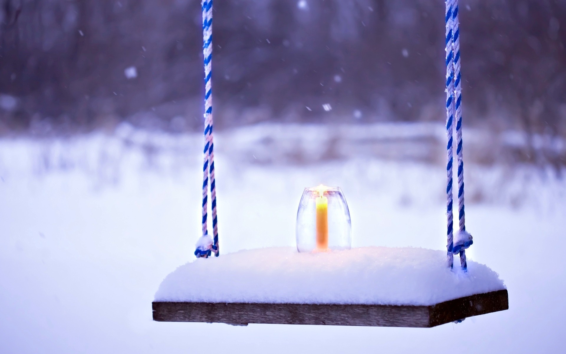 neve umore candela freddo panchine carta da parati sfondo inverno