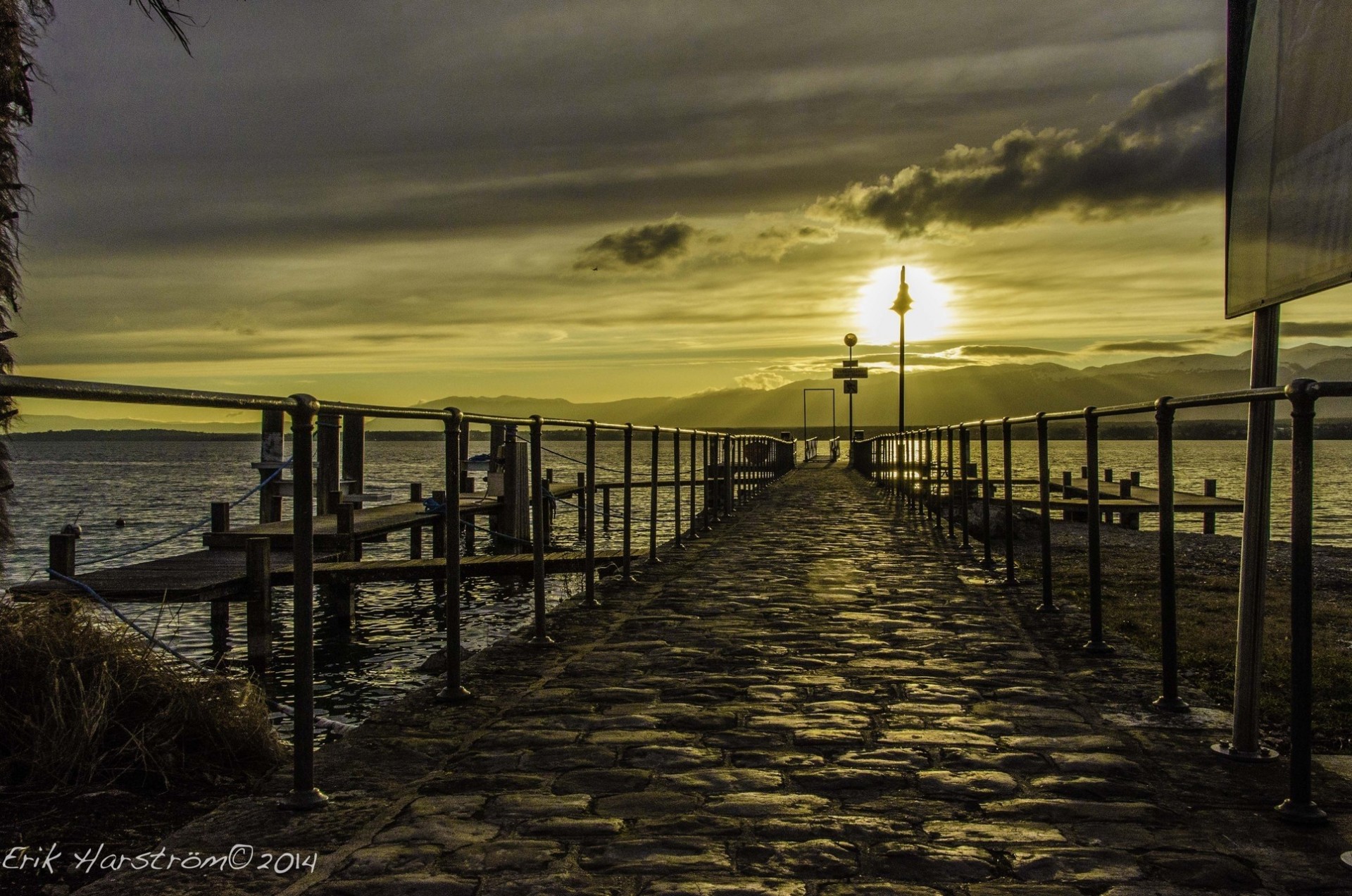 mare molo nuvola tramonto inverno