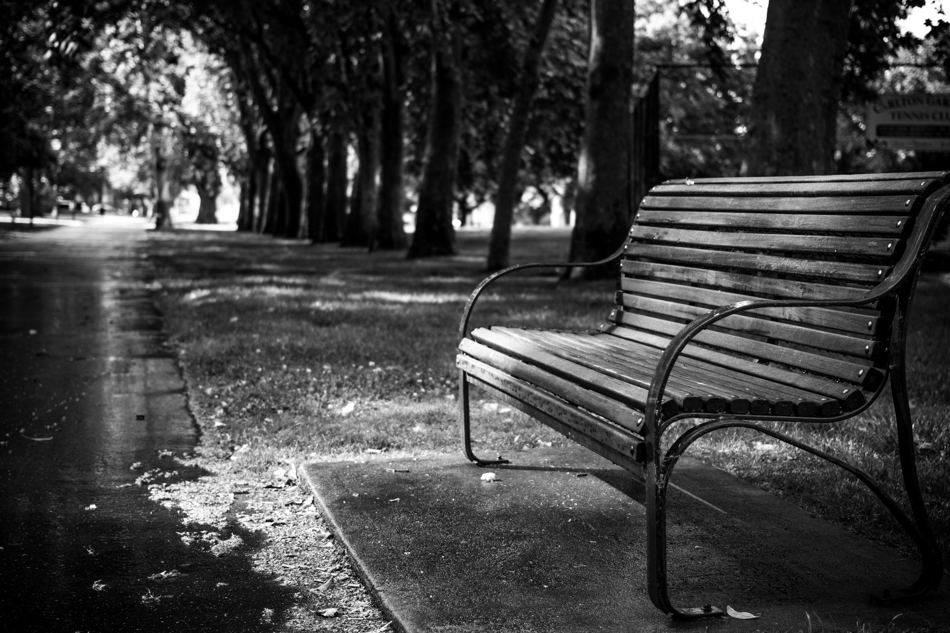 black and white park monochrome bench florence