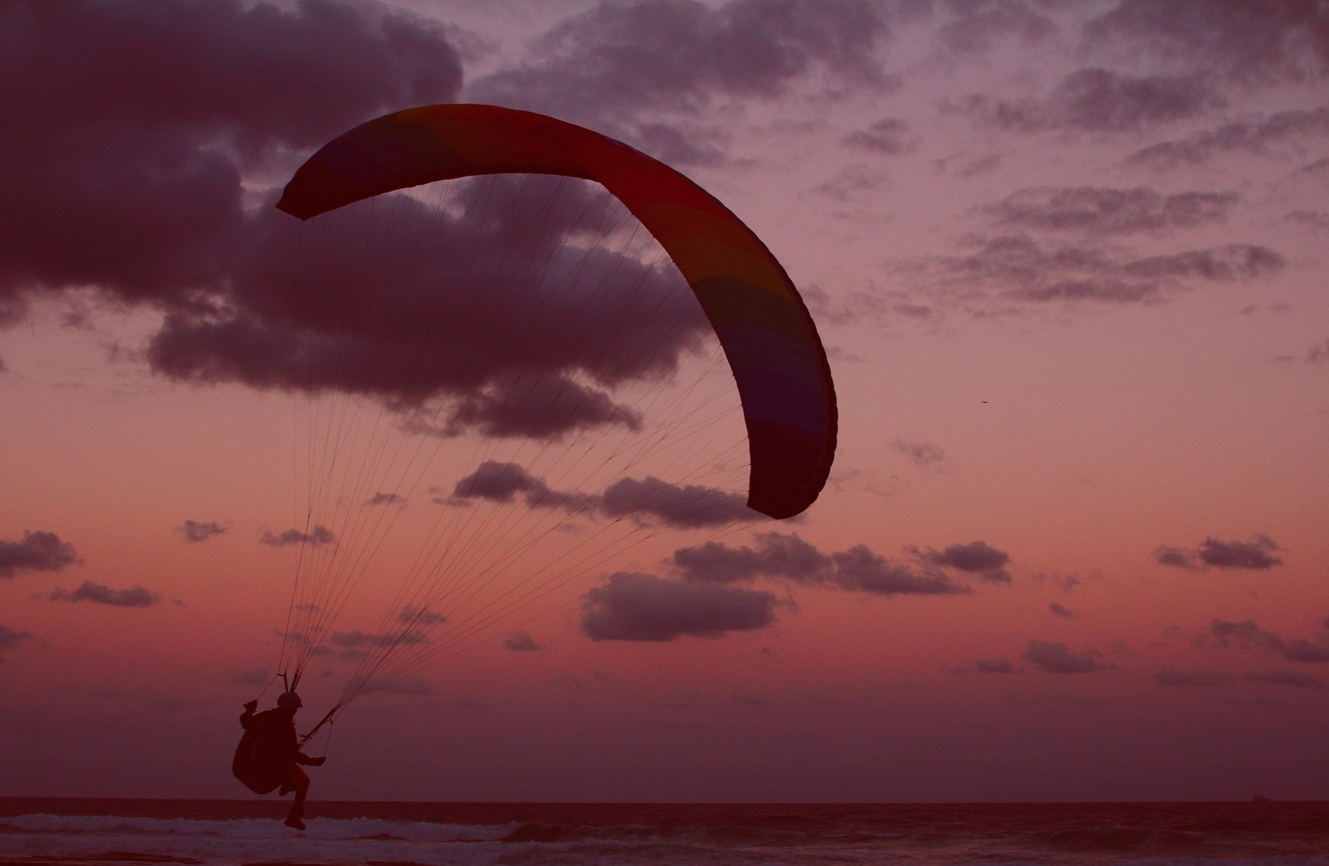 nacht sport himmel moe meer fallschirmspringer