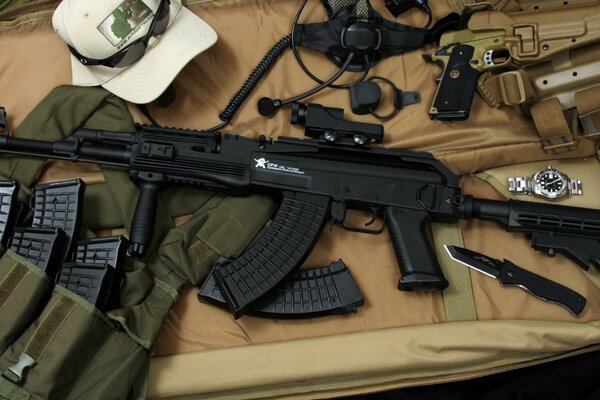 Kalashnikov assault rifle and related uniforms