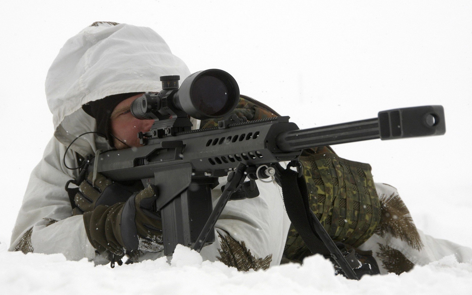 fortaleza voladora m82 nieve rifle blanco marvel militar