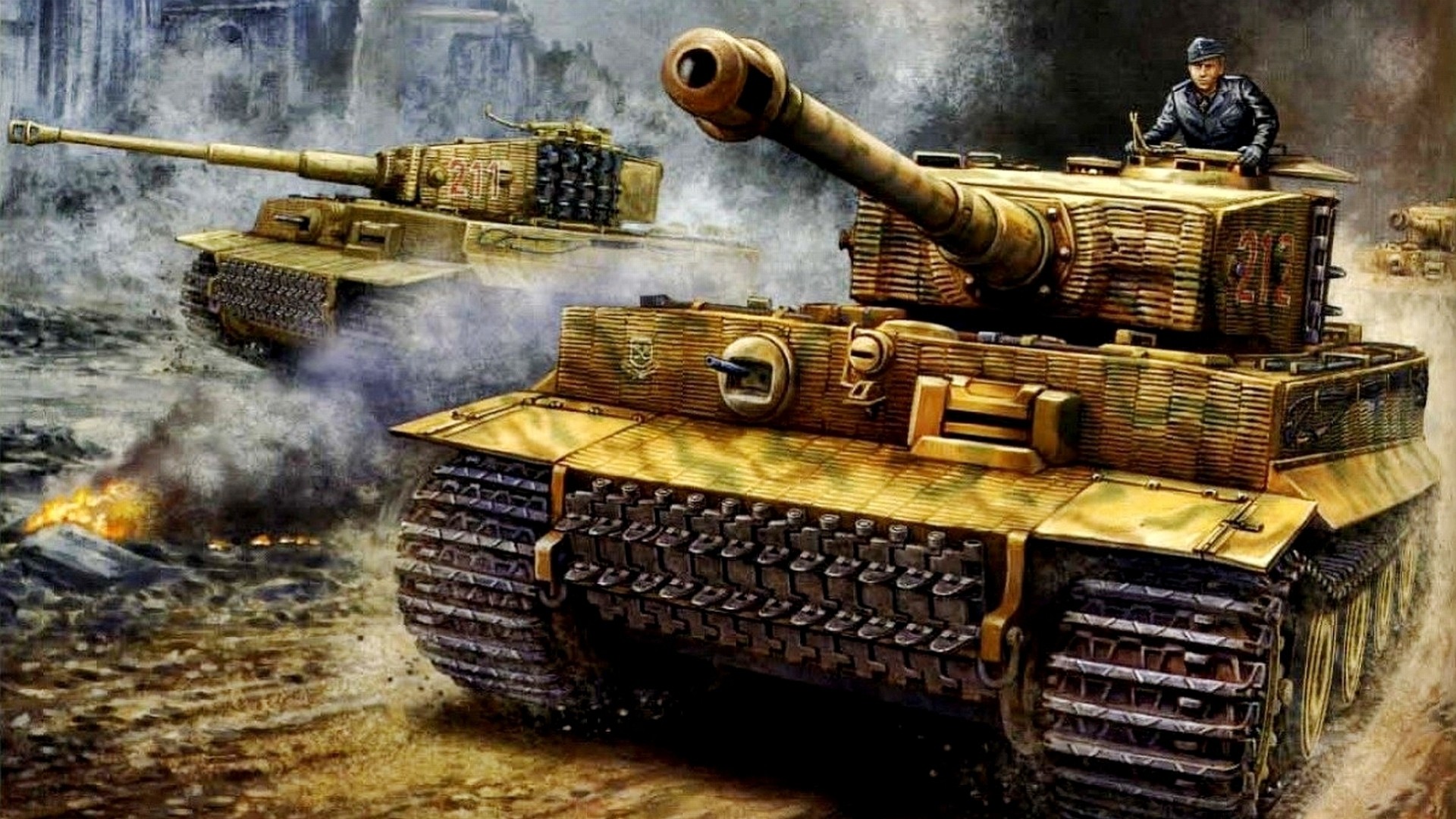 attack art german picture tanks tanker ww2 camouflage