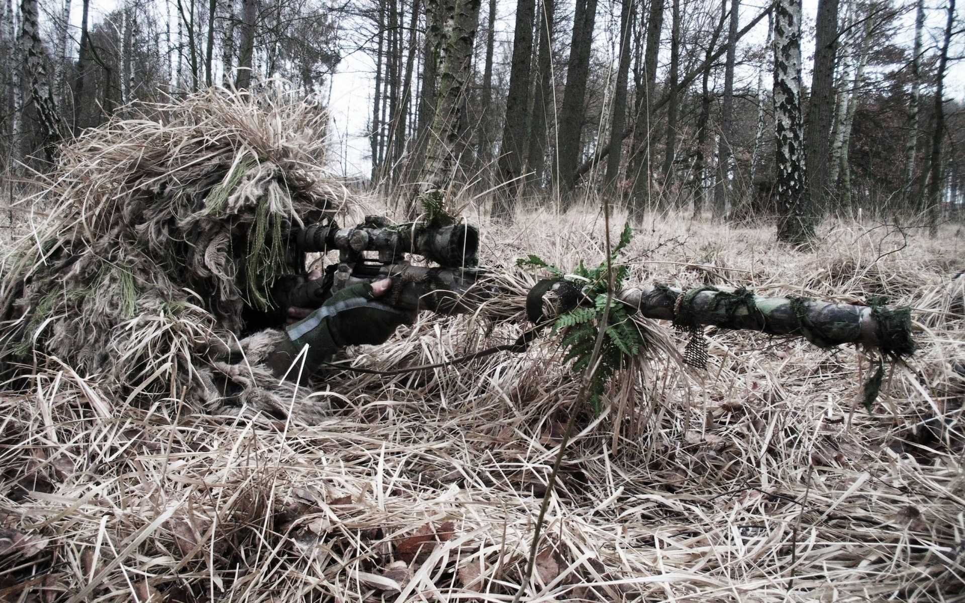 camouflage sniper rifle ambush sniper