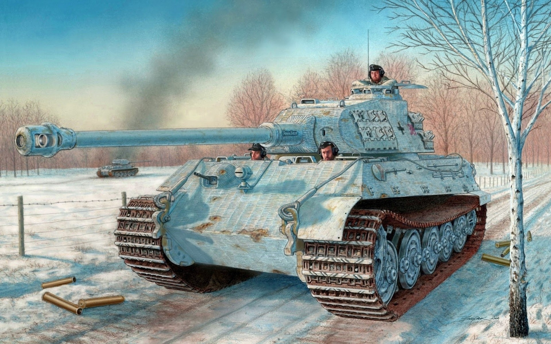 king tiger t-34-85 zima zbiornik