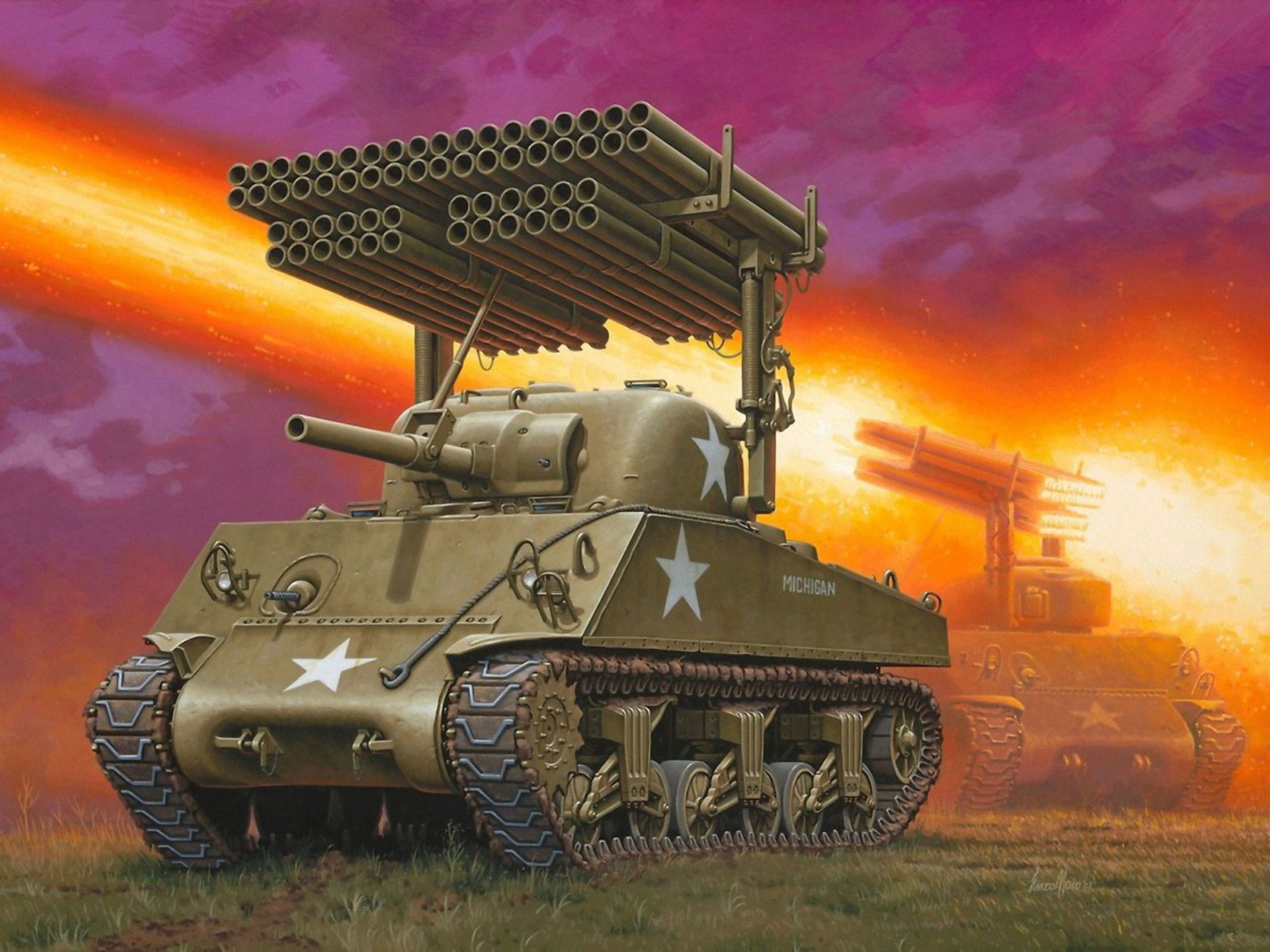 france german art installation 1944 for by fire offensive tank ww2. sherman american medium t34 m4a3 calliope guided greek beautiful-voiced designed launcher tubular guides wires smith&wesson and