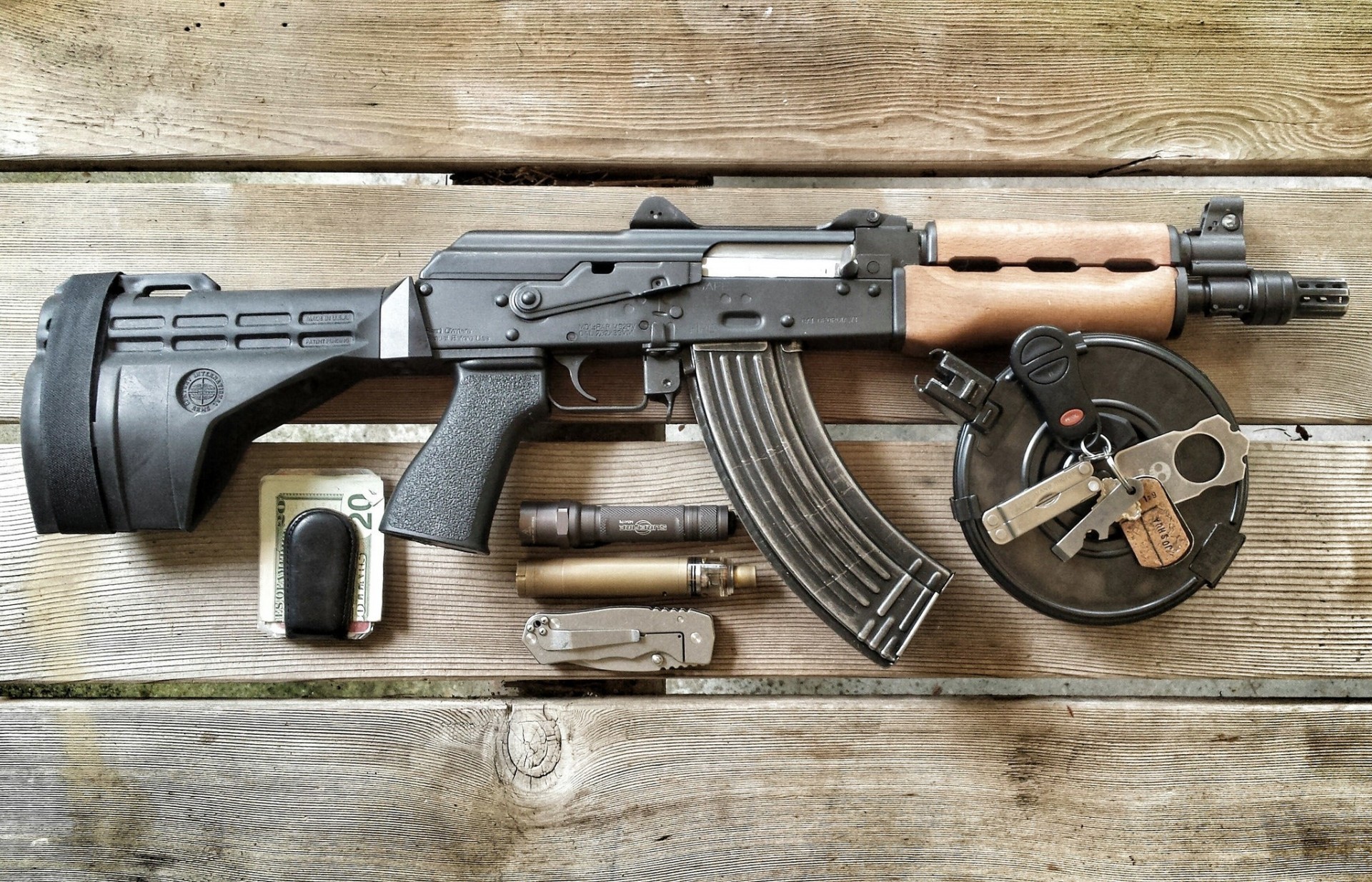 ak weapon kalash board bucks machine