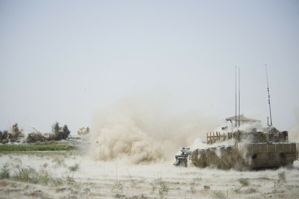 Terrible dust in the air during the battle